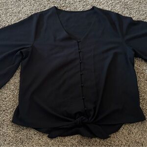 Black Button-up Women's Blouse